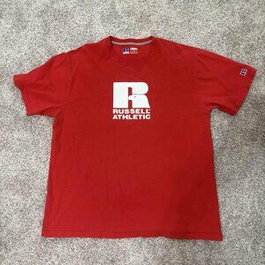 Gently Used Men's Red Russell Short-Sleeve T-Shirt Size XXL